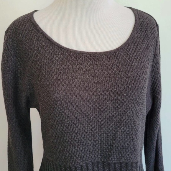 Calvin Klein Knit Gray/Charcoal Sweater Fit & Flare Pleated Dress size Medium - Picture 8 of 10